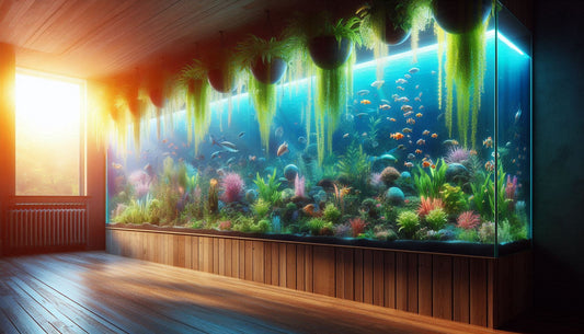 Beispielhafte Darstellung: Aquarium mit vielen CapillaPonic Pflanzgefäßen von Aquariengarten
