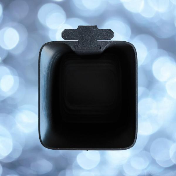 Aquariengarten Logo kapillare Vase black von oben